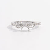 925 Sterling Silver Inlaid Zircon Bow Ring
