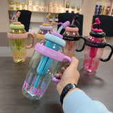 1200ML Portable Sports Water Bottle Cute Belly Design with Straw for Kids & Outdoor Use