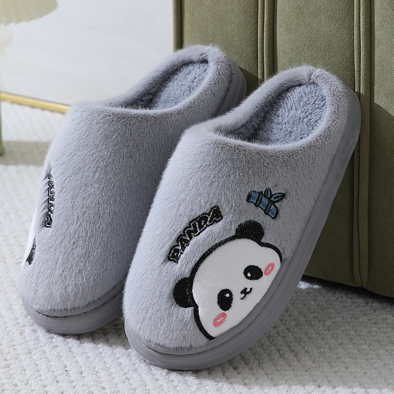 Cute Cartoon Panda Thick-Sole Slippers for Couples