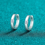 925 Sterling Silver Moissanite Huggie Earrings