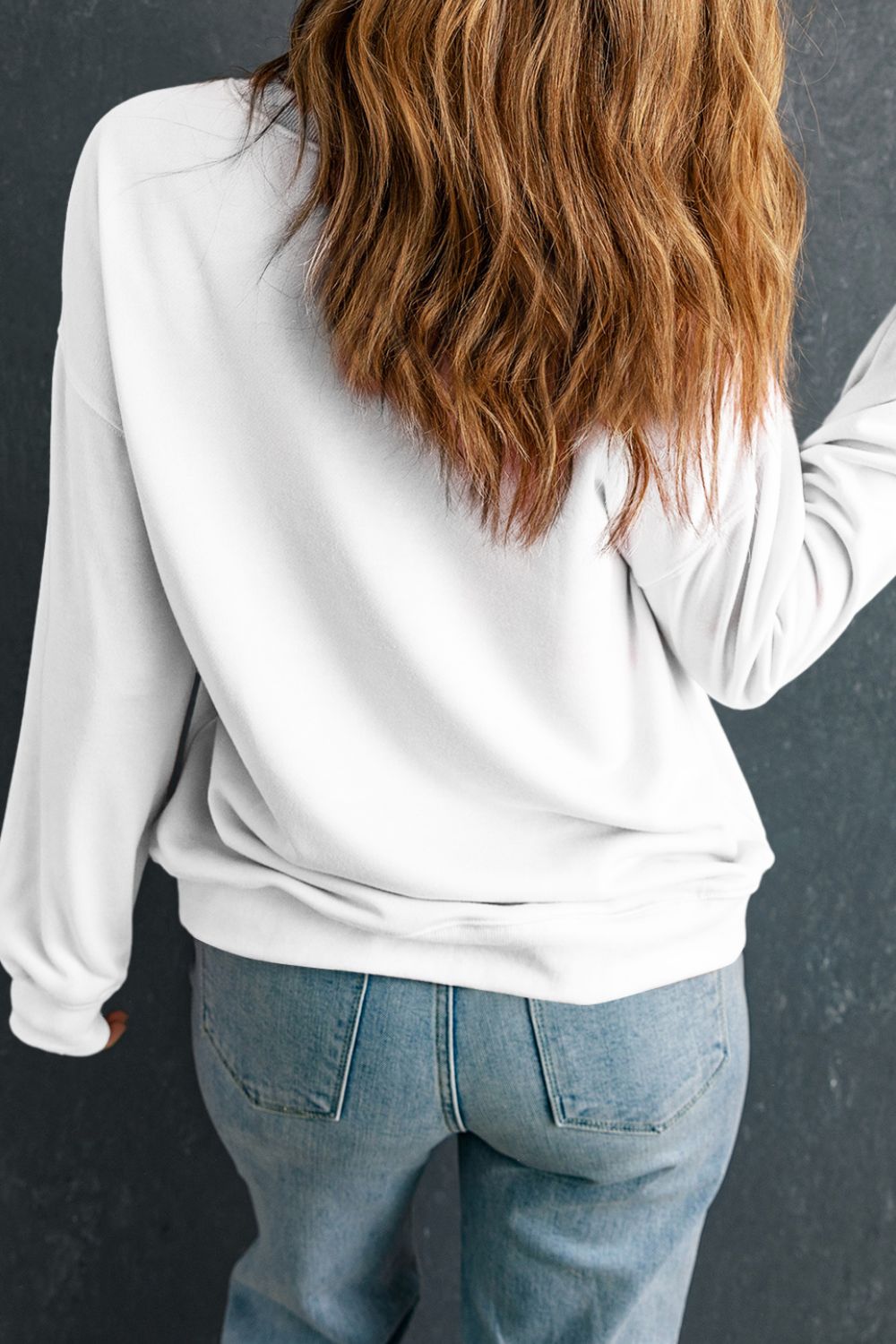 Bow Round Neck Long Sleeve Sweatshirt