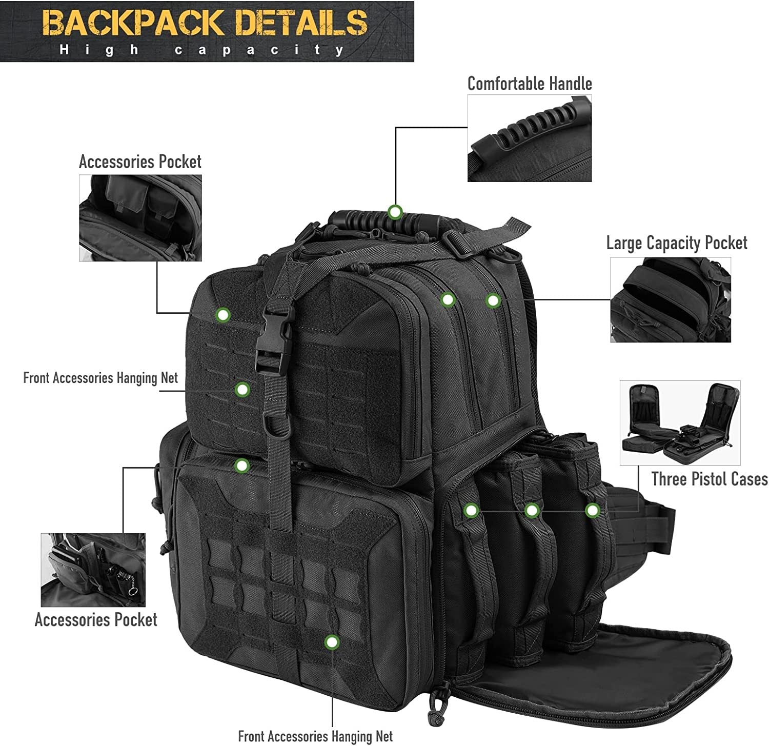 Tactical Range Backpack for Handgun