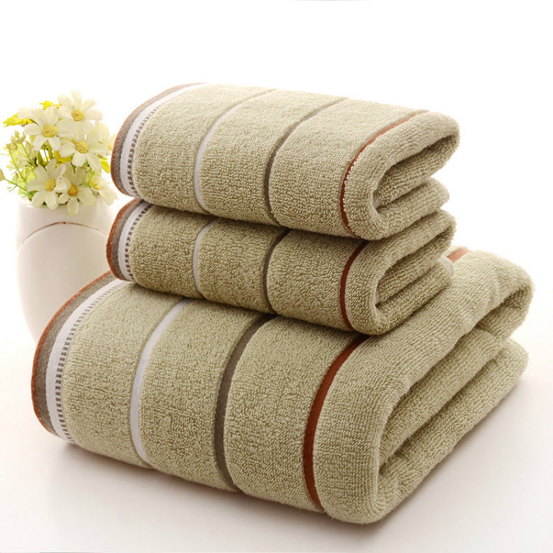 Thickened Cotton 3-Piece Embroidered Hotel Towel Set