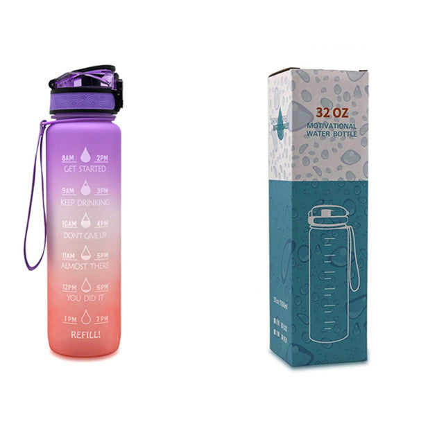 1L Tritan Motivational Water Bottle with Time Marker