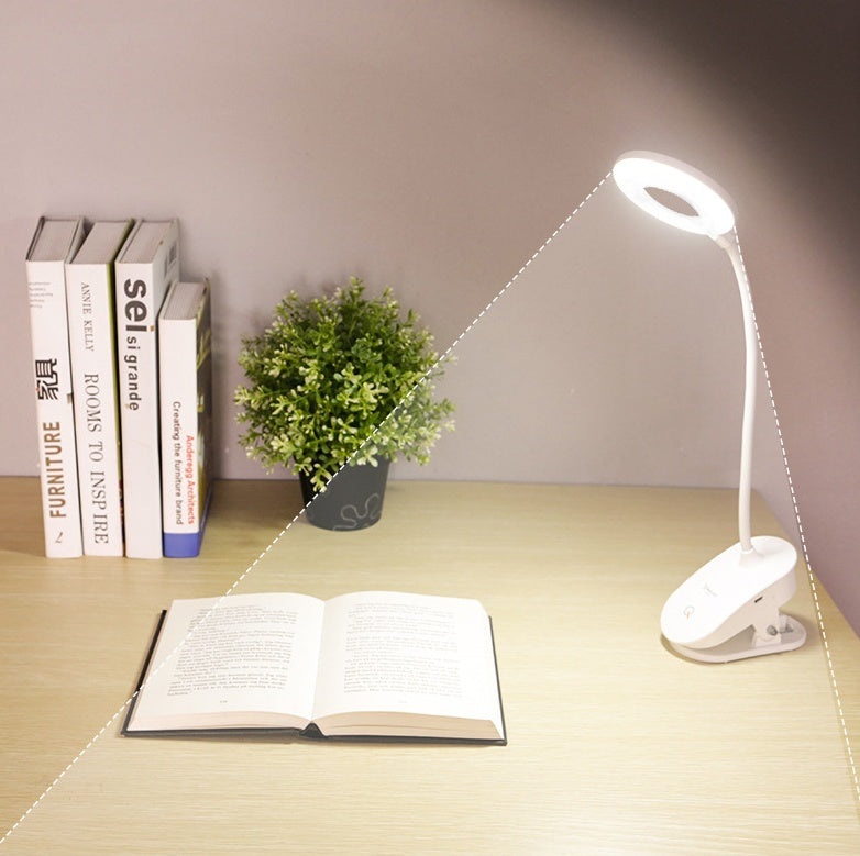 LED Eye Protection Desk Lamp with USB Charging - Clip-On for Students