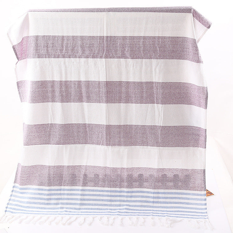 Cotton striped beach towel 100x180cm