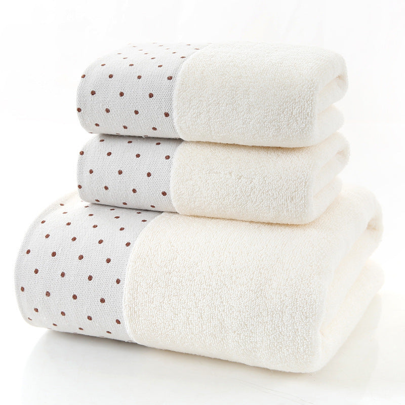 Thickened Cotton 3-Piece Embroidered Hotel Towel Set