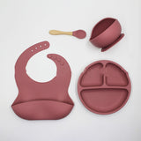 4-Piece Silicone Baby Bowl & Bib Set