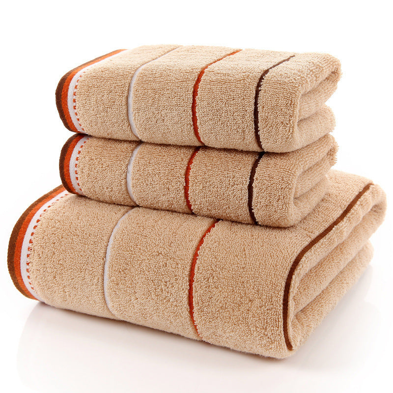 Thickened Cotton 3-Piece Embroidered Hotel Towel Set