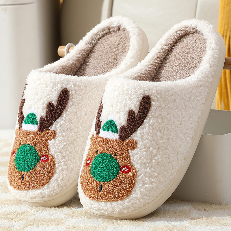 Cozy Elk Christmas Slippers