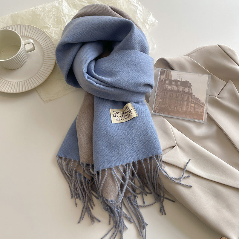 Double-Sided Cashmere Scarf for Women/men