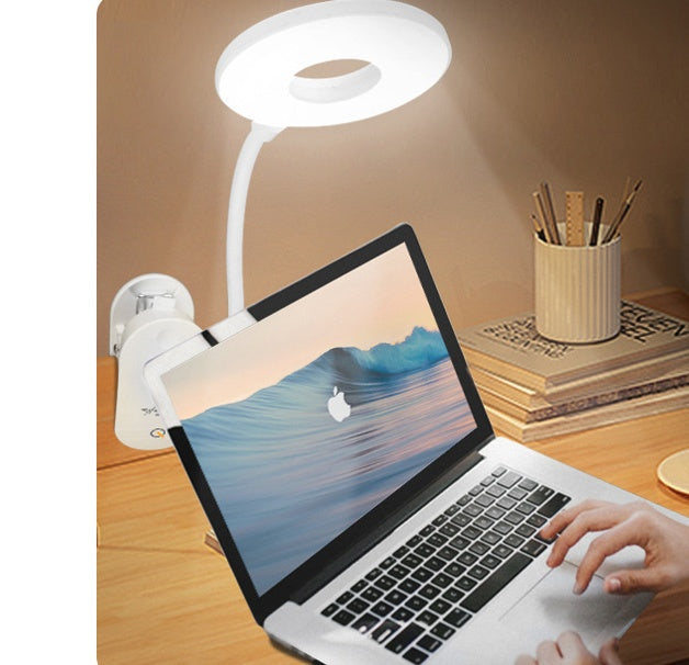 LED Eye Protection Desk Lamp with USB Charging - Clip-On for Students