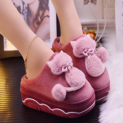 Cute Cat Platform Slippers for Women