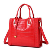 Crocodile Pattern Leather Woven Handbag for Women