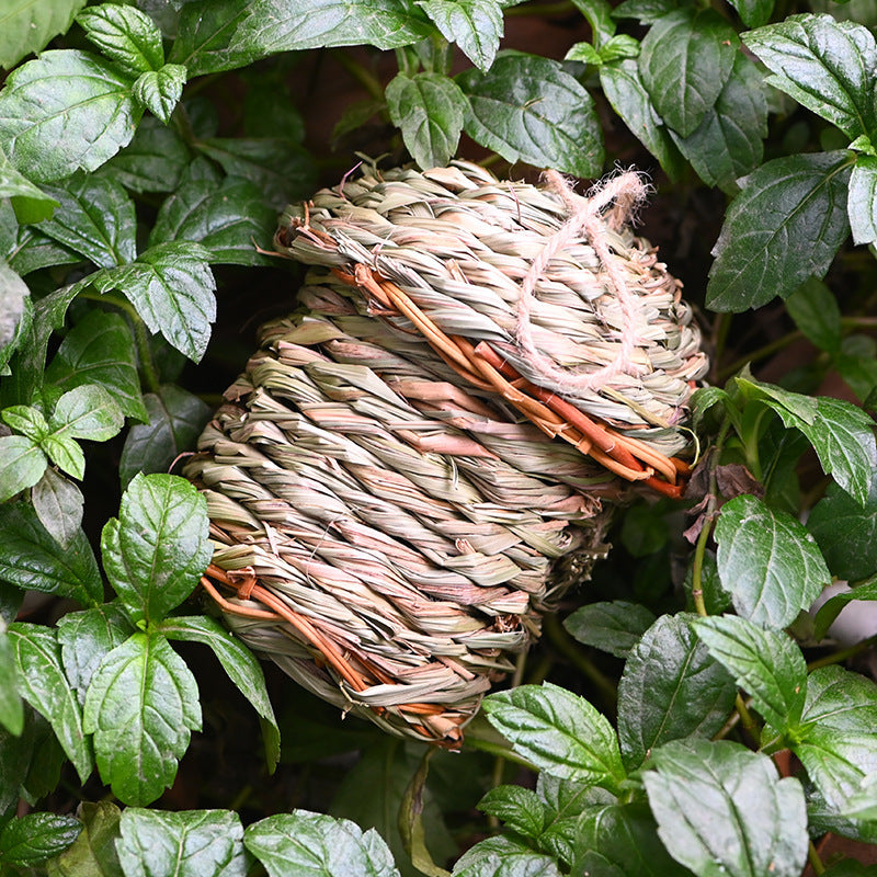 Hand-Woven Straw Bird Nest Craft