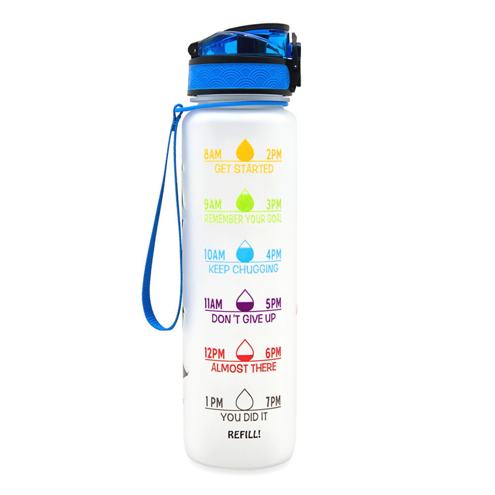 1L Tritan Motivational Water Bottle with Time Marker