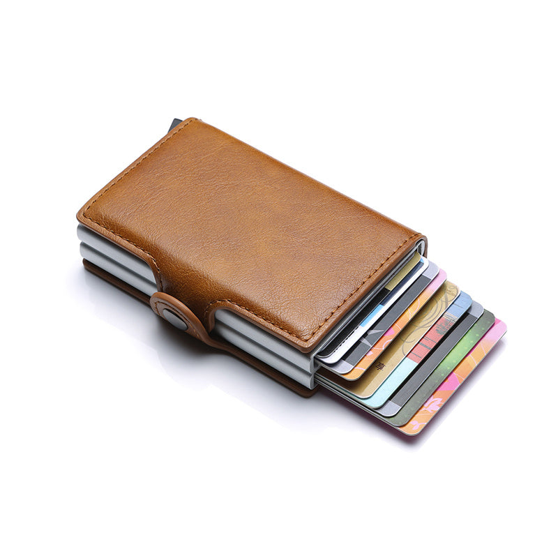 Mini Wallet (PU Crazy Horse Leather) with Money Clip and Card Holder