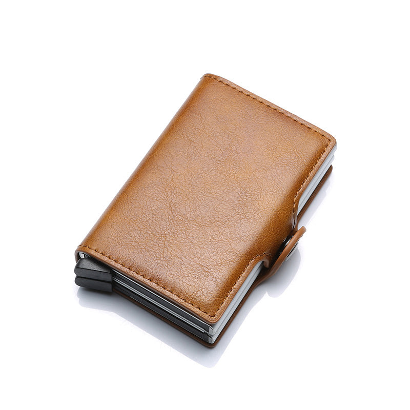 Mini Wallet (PU Crazy Horse Leather) with Money Clip and Card Holder