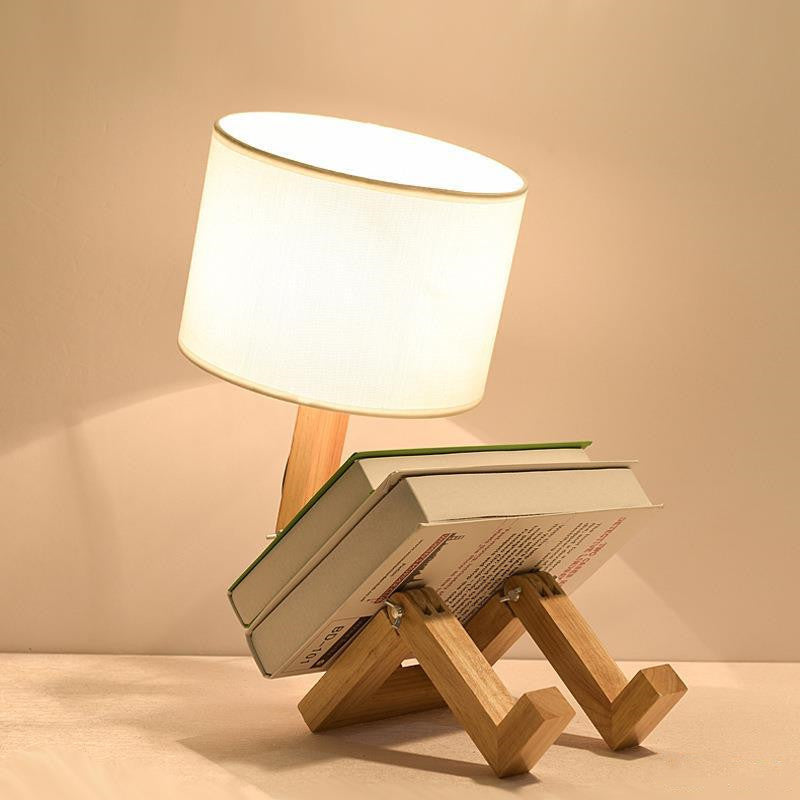 Creative Wooden Desk Lamp for Bedroom - Nordic Modern LED