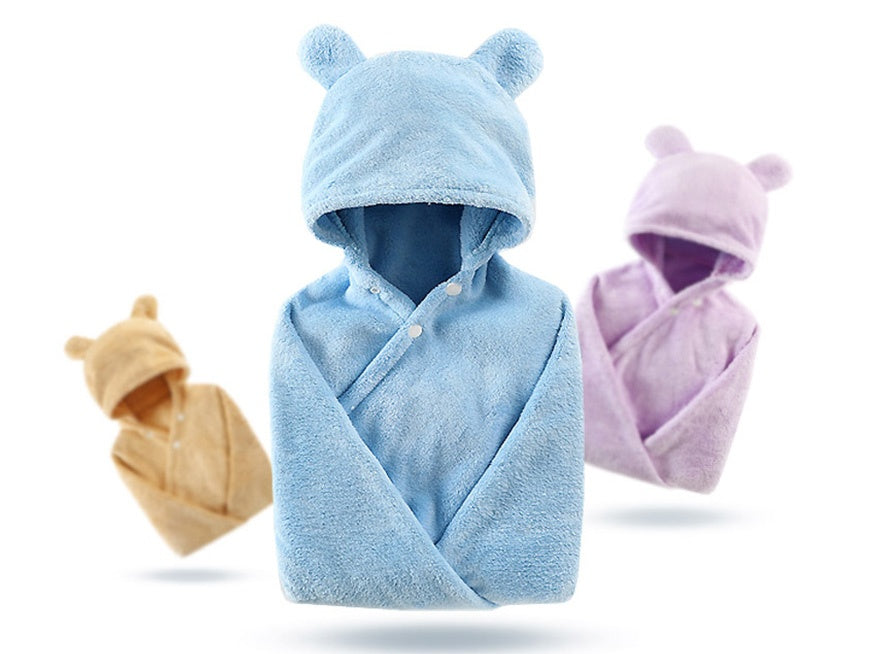 Cotton Hooded Bath Towel for Babies