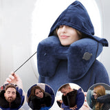 Hooded Inflatable Travel Pillow