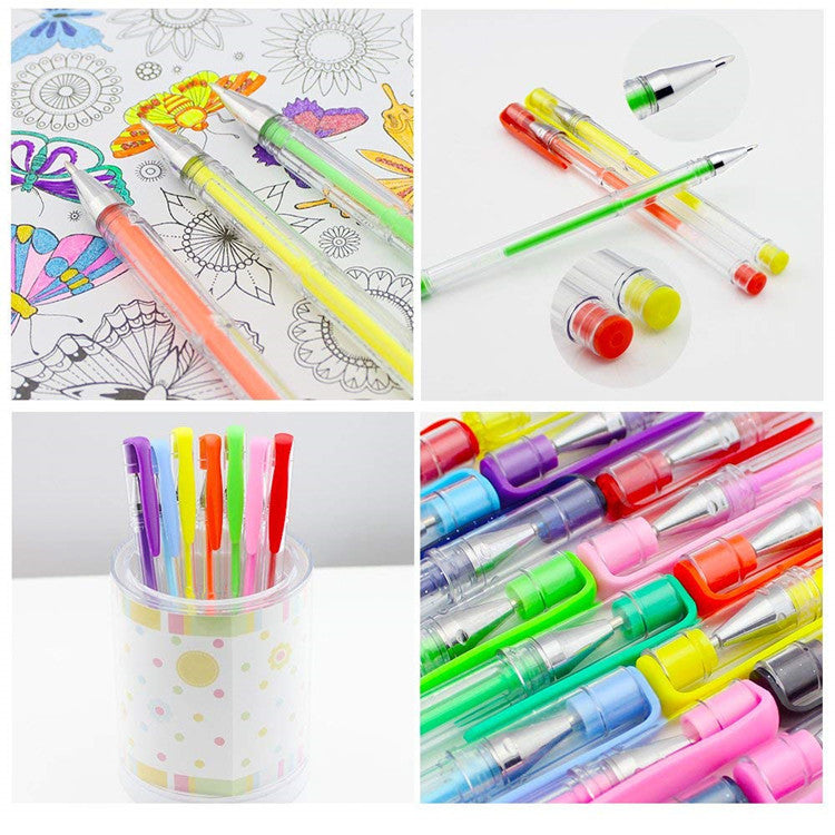 100-Color Gel Pen Set (Watercolor & Highlighter)