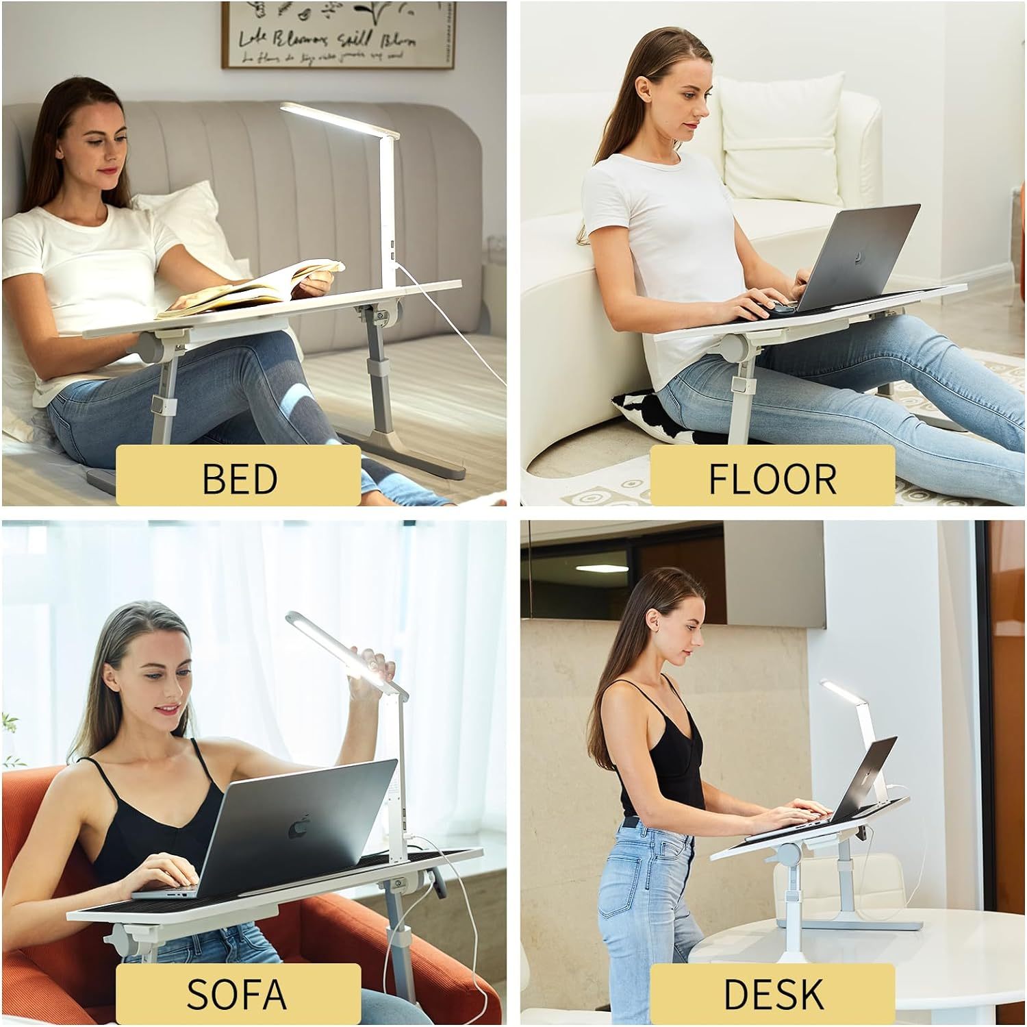 Portable Lap Desk with LED Light & Drawer