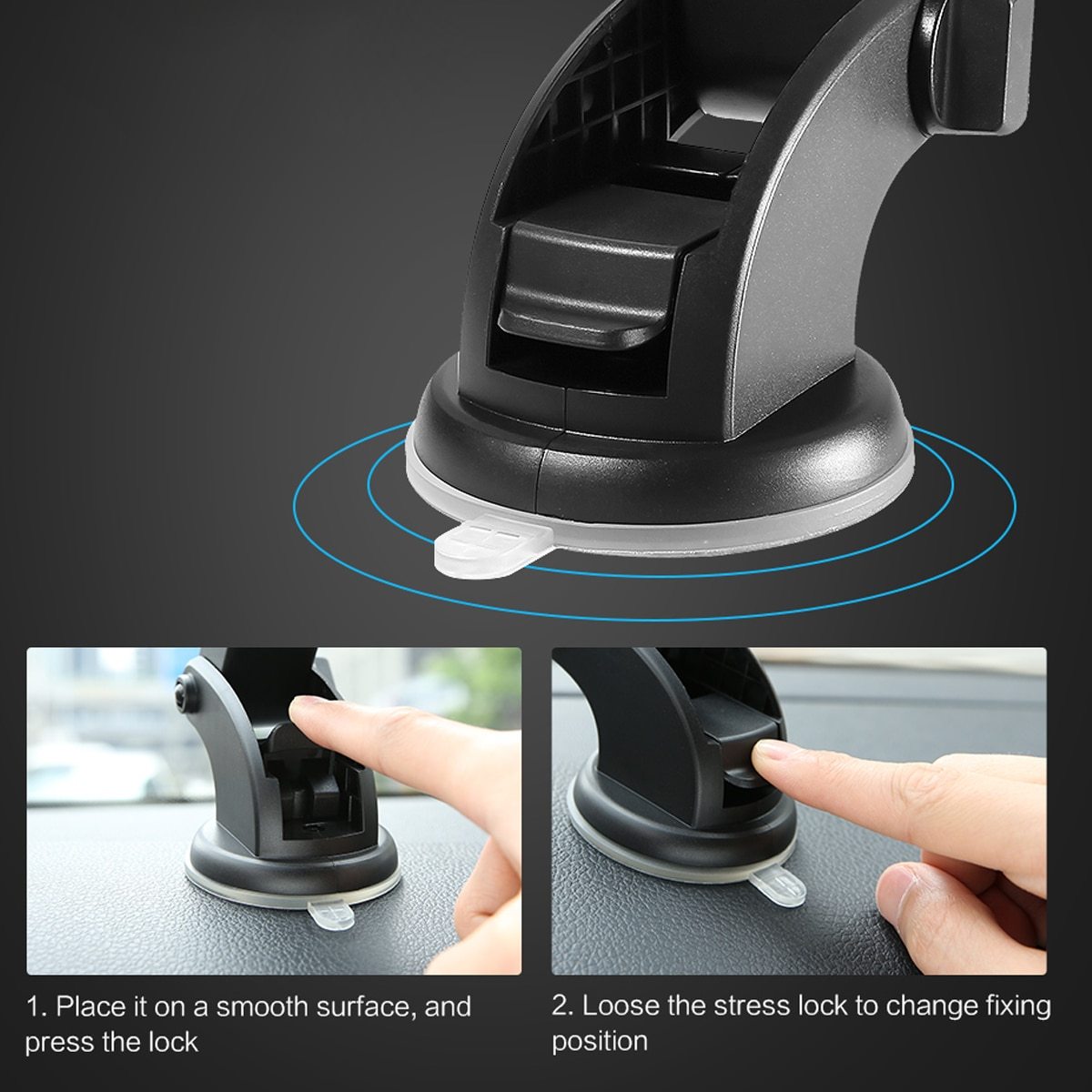 Telescopic Car Phone Holder with Suction Cup