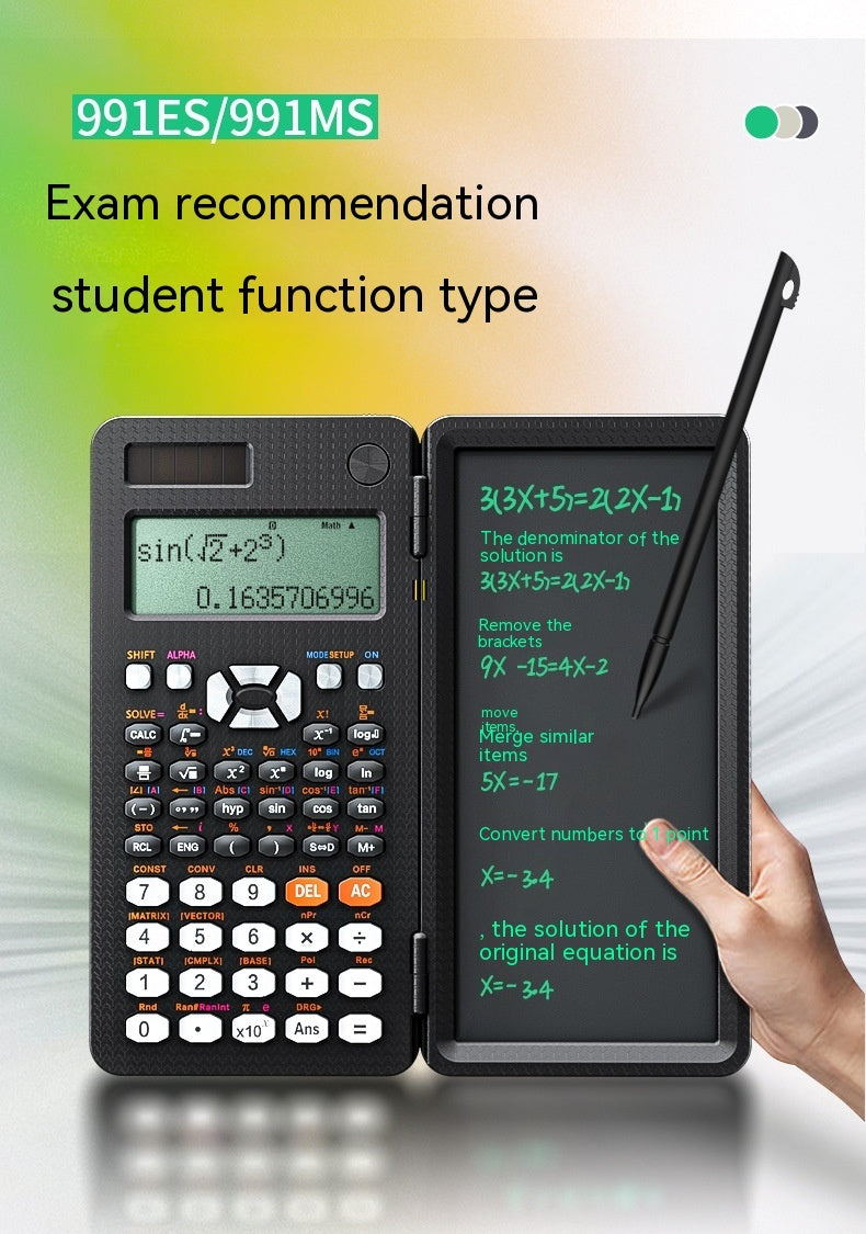 2-in-1 Foldable Scientific Calculator & Writing Tablet