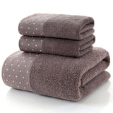 Thickened Cotton 3-Piece Embroidered Hotel Towel Set