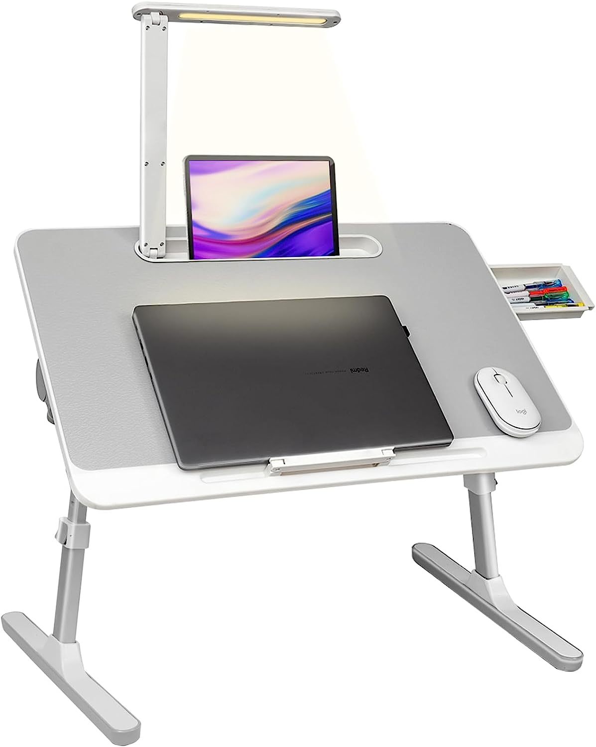 Portable Lap Desk with LED Light & Drawer