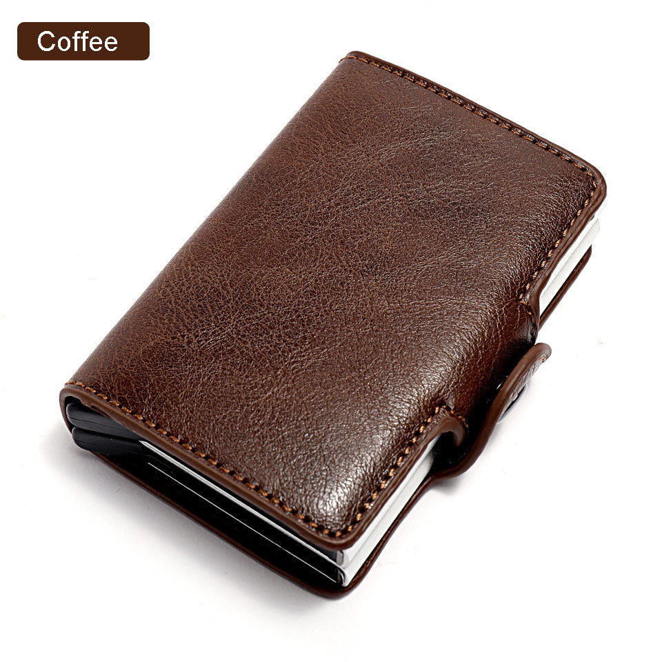 Mini Wallet (PU Crazy Horse Leather) with Money Clip and Card Holder