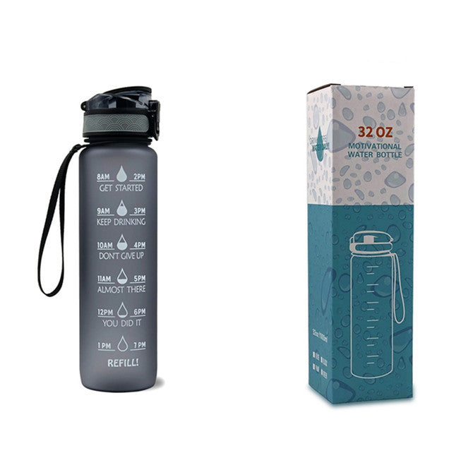 1L Tritan Motivational Water Bottle with Time Marker