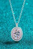 Adored 925 Sterling Silver Rhodium-Plated 1 Carat Moissanite Pendant Necklace