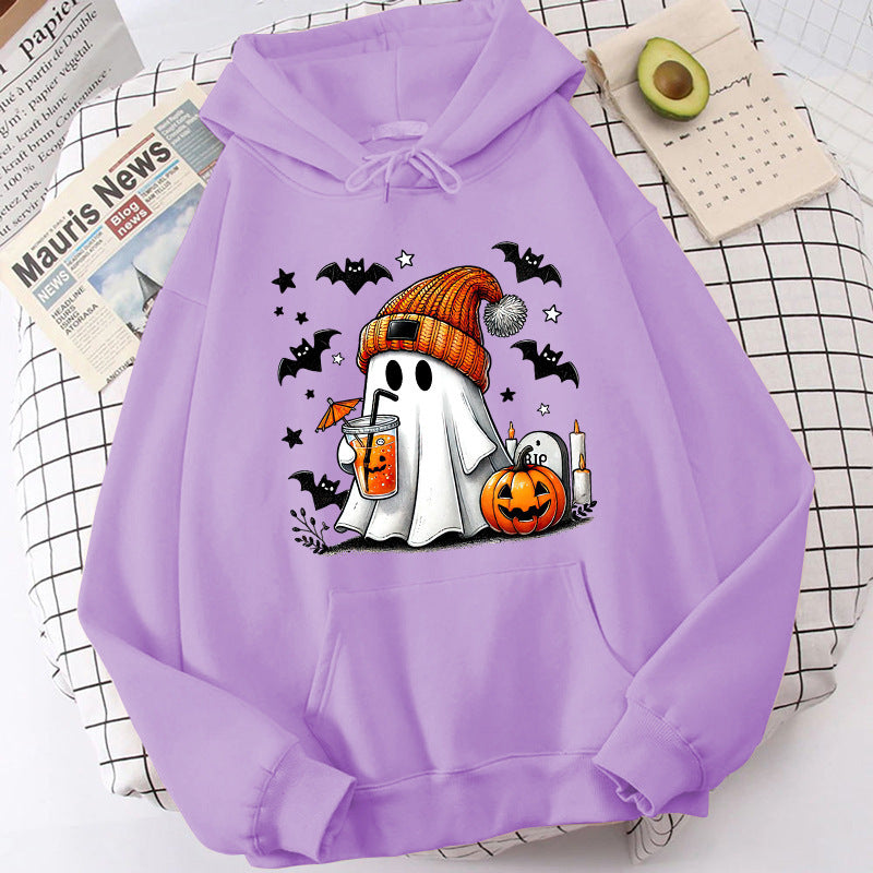 Halloween Ghost Pumpkin Bat Hoodies for Women