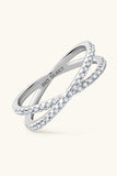 Moissanite 925 Sterling Silver Crisscross Ring