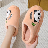 Cute Cartoon Panda Thick-Sole Slippers for Couples