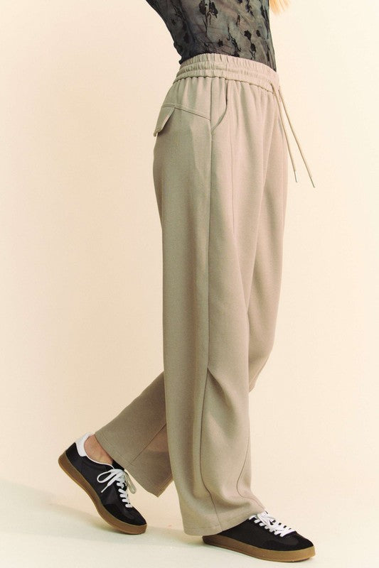 Davi & Dani Drawstring Wide Leg Sweatpants