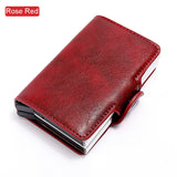 Mini Wallet (PU Crazy Horse Leather) with Money Clip and Card Holder