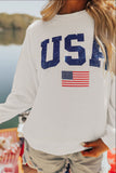 US Flag Corded Long Sleeve Sweatshirt