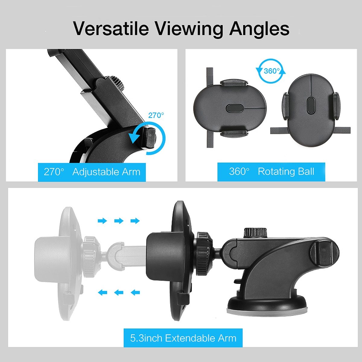 Telescopic Car Phone Holder with Suction Cup