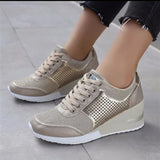 Platform Heeled Lacing Sneakers for Women