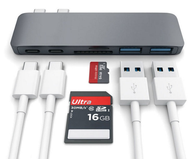 USB Type-C Hub with TF/SD Card Reader and PD Power Adapter