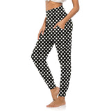 High-Waisted Casual Leggings with Patterned Pockets