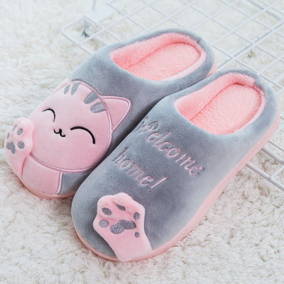 Cartoon Cat Winter Slippers