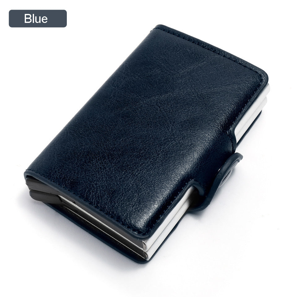 Mini Wallet (PU Crazy Horse Leather) with Money Clip and Card Holder