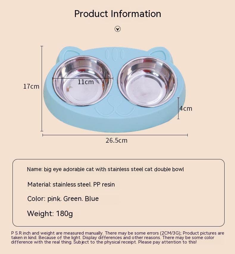 Double Dog Bowls with Non-Slip Base for Food & Water