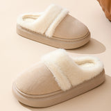 Women's Warm Cotton Slippers – Thick Bottom, Non-Slip Plus-Velvet