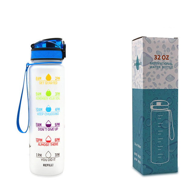 1L Tritan Motivational Water Bottle with Time Marker