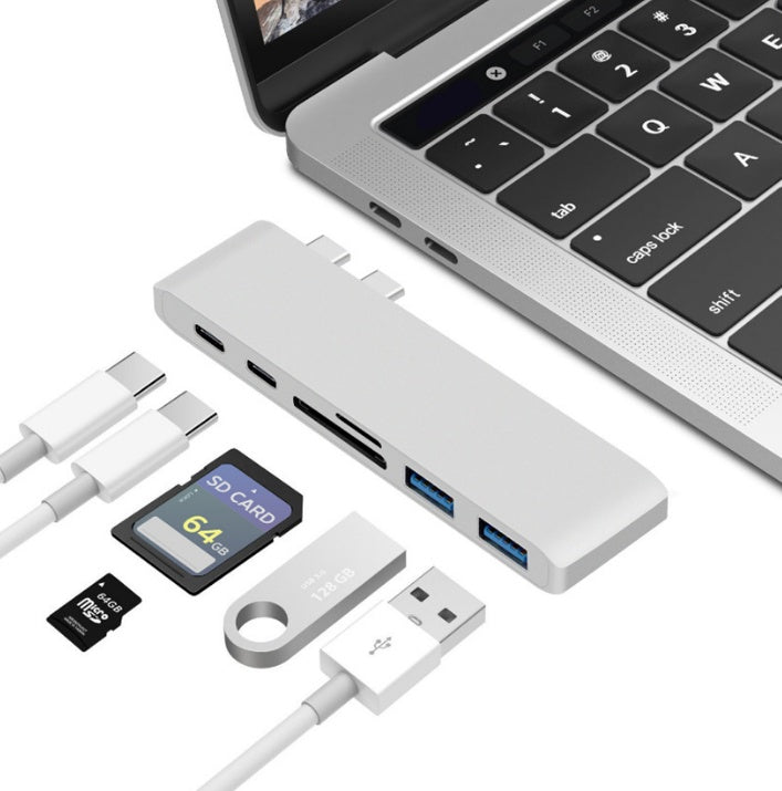 USB Type-C Hub with TF/SD Card Reader and PD Power Adapter